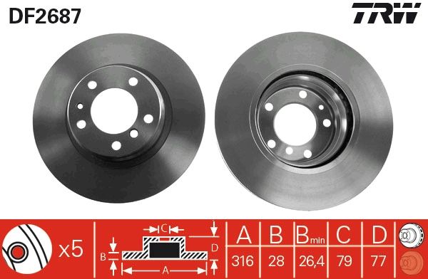 Tarcza hamulcowa TRW DF2687
