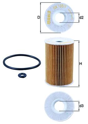 Filtr oleju MAHLE OX135/1D