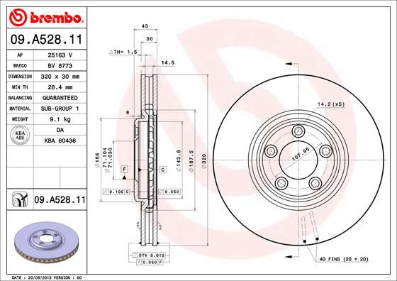 Tarcza hamulcowa BREMBO 09.A528.11