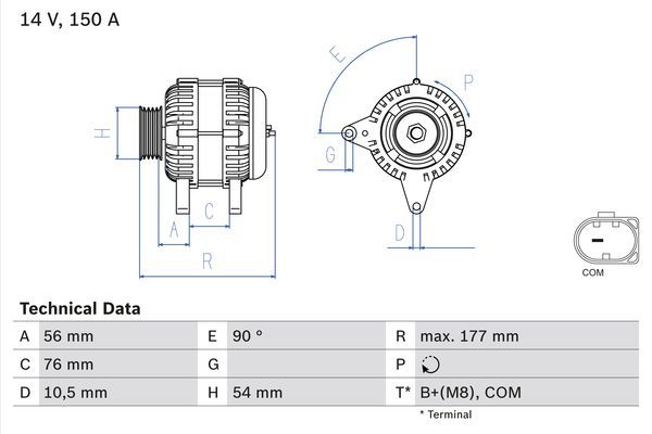 Alternator BOSCH 0 986 080 580