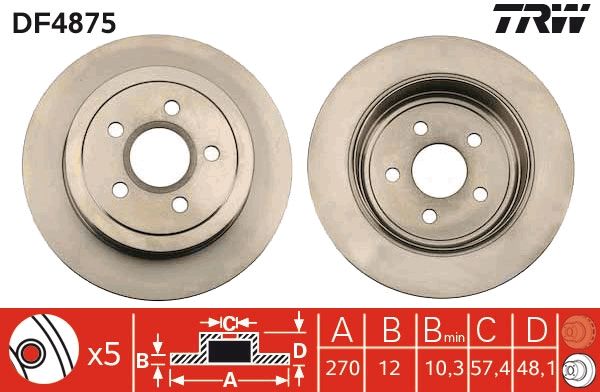 Tarcza hamulcowa TRW DF4875