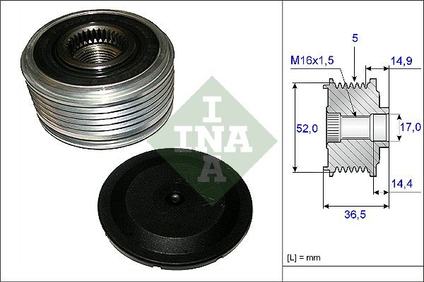 Alternator - sprzęgło jednokierunkowe INA 535012910