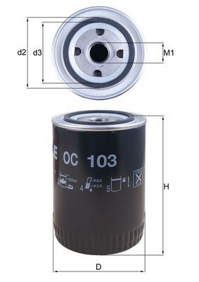 Filtr oleju MAHLE OC103