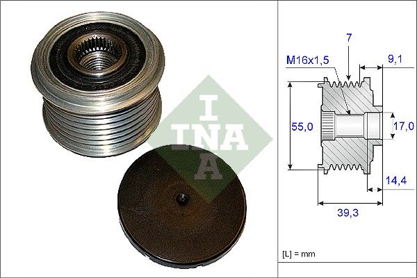 Alternator - sprzęgło jednokierunkowe INA 535014210