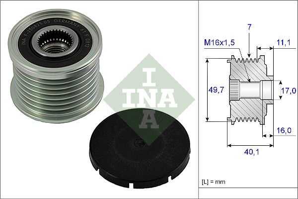 Alternator - sprzęgło jednokierunkowe INA 535002110