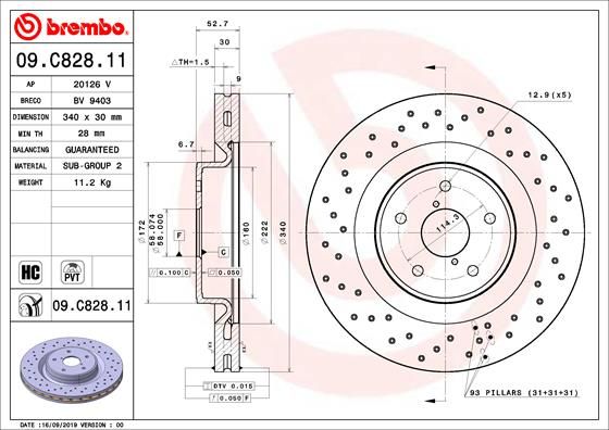 Tarcza hamulcowa BREMBO 09.C828.11