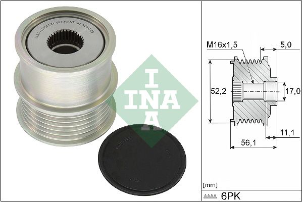 Alternator - sprzęgło jednokierunkowe INA 535036310