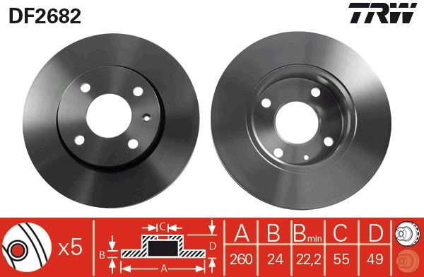 Tarcza hamulcowa TRW DF2682