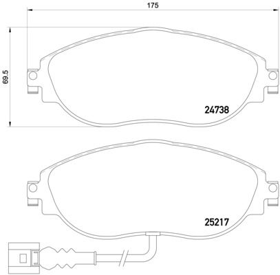 Zestaw klocków hamulcowych, hamulce tarczowe BREMBO P 85 131