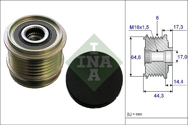 Alternator - sprzęgło jednokierunkowe INA 535013010