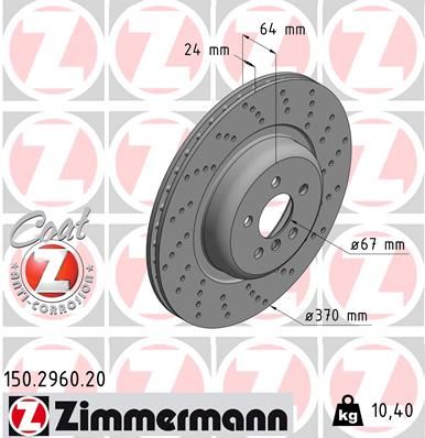 Tarcza hamulcowa ZIMMERMANN 150.2960.20