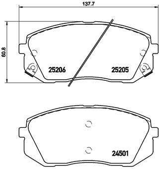 Zestaw klocków hamulcowych, hamulce tarczowe BREMBO P 30 056