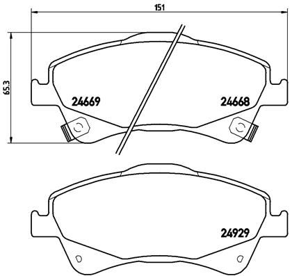 Zestaw klocków hamulcowych, hamulce tarczowe BREMBO P 83 109