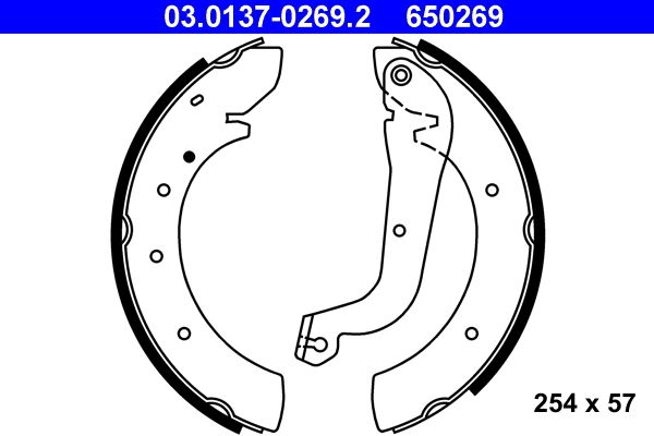 Zestaw szczęk hamulcowych ATE 03.0137-0269.2