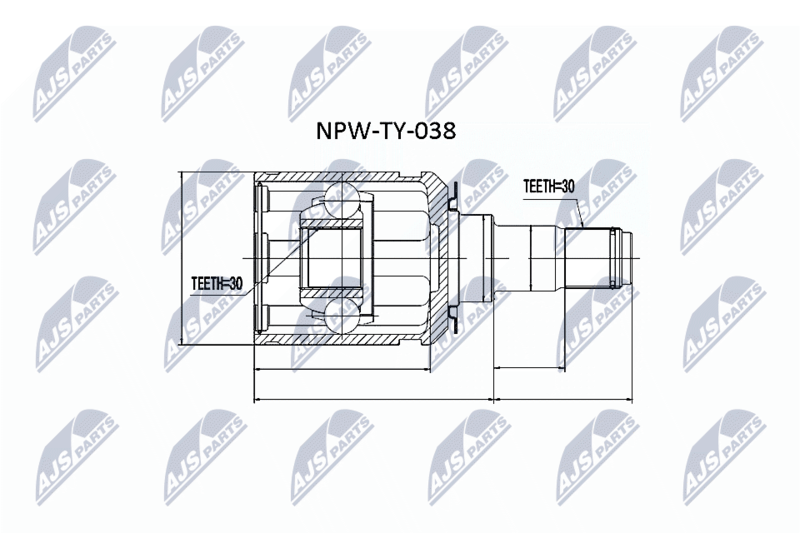 Zestaw przegubu, wał napędowy NTY NPW-TY-038