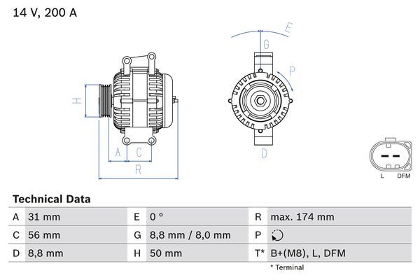 Alternator BOSCH 0986046340