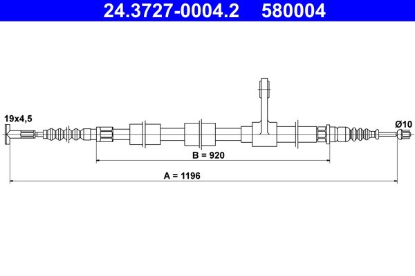 Cięgło, hamulec postojowy ATE 24.3727-0004.2