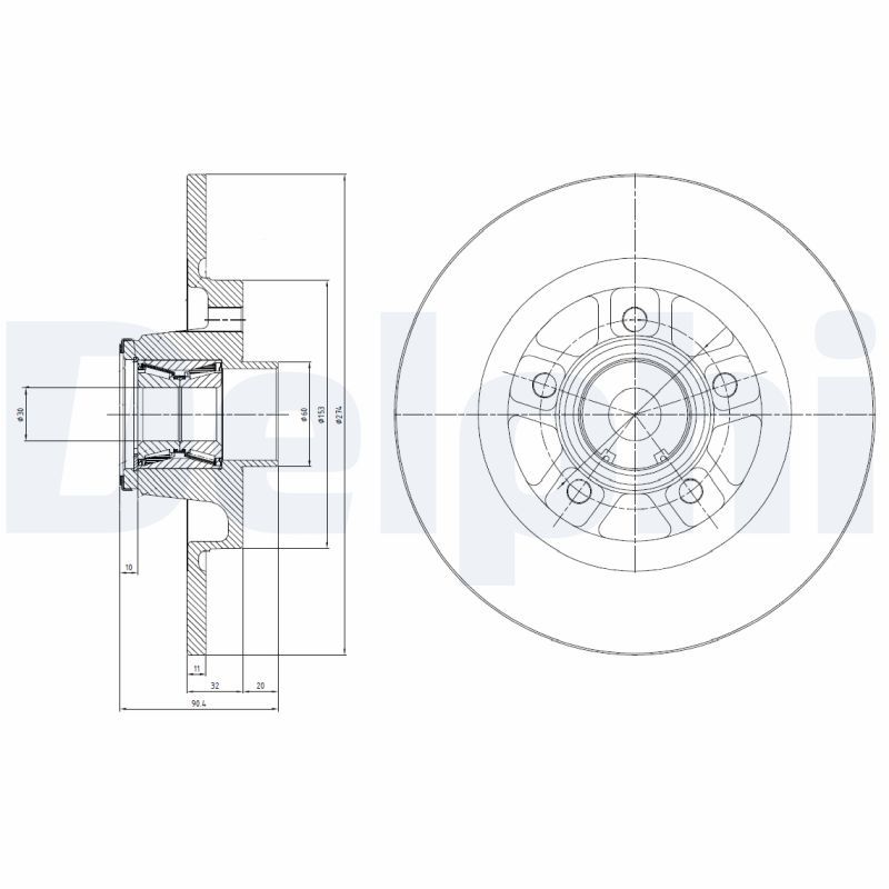 Tarcza hamulcowa DELPHI BG9113RSC