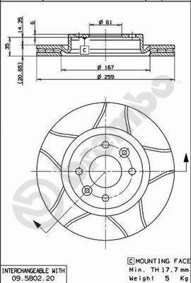 Tarcza hamulcowa BREMBO 09.5802.76