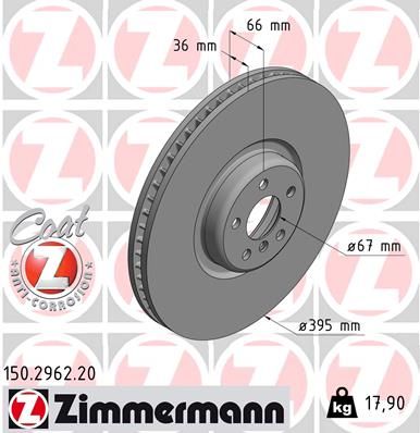 Tarcza hamulcowa ZIMMERMANN 150.2962.20