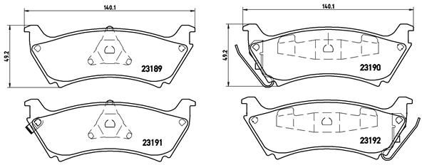 Zestaw klocków hamulcowych, hamulce tarczowe BREMBO P 50 040