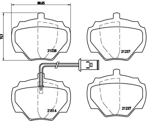 Zestaw klocków hamulcowych, hamulce tarczowe BREMBO P 44 003