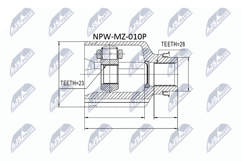 Zestaw przegubu, wał napędowy NTY NPW-MZ-010P