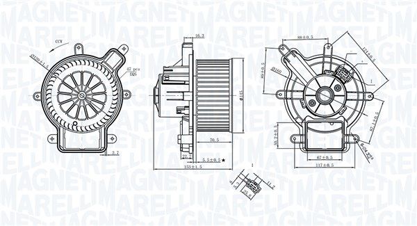Wentylator wewnętrzny MAGNETI MARELLI 069412398010