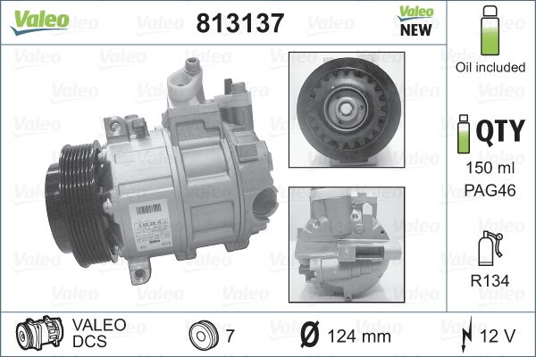 Sprężarka, klimatyzacja VALEO 813137