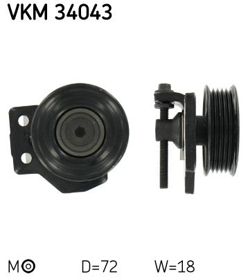 Rolka napinacza, pasek klinowy wielorowkowy SKF vkm 34043