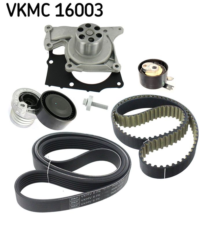 Pompa wody + zestaw pasków zębatych / wieloklinowych SKF VKMC 16003
