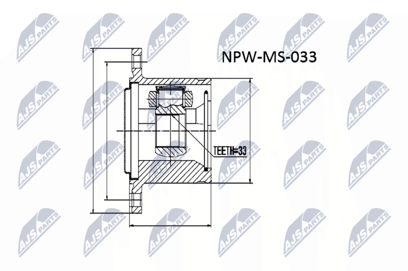 Zestaw przegubu, wał napędowy NTY NPW-MS-033