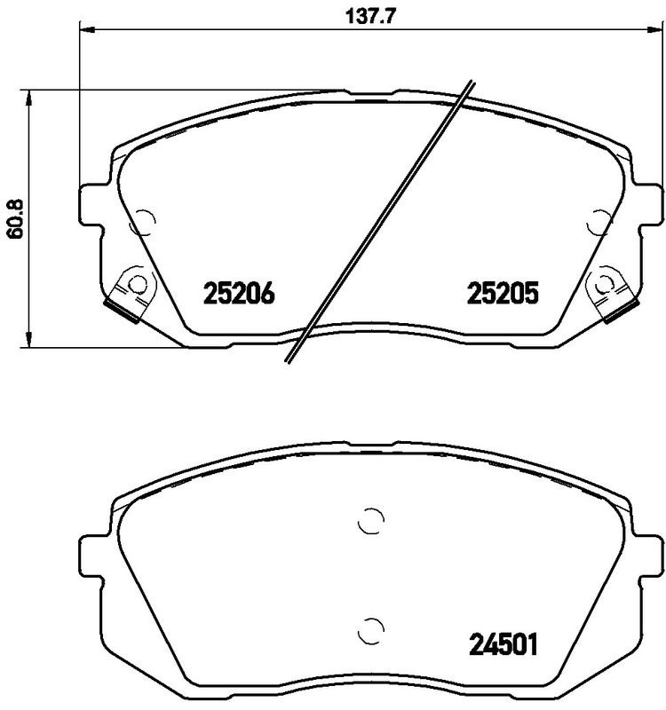 Zestaw klocków hamulcowych, hamulce tarczowe BREMBO P 30 056E