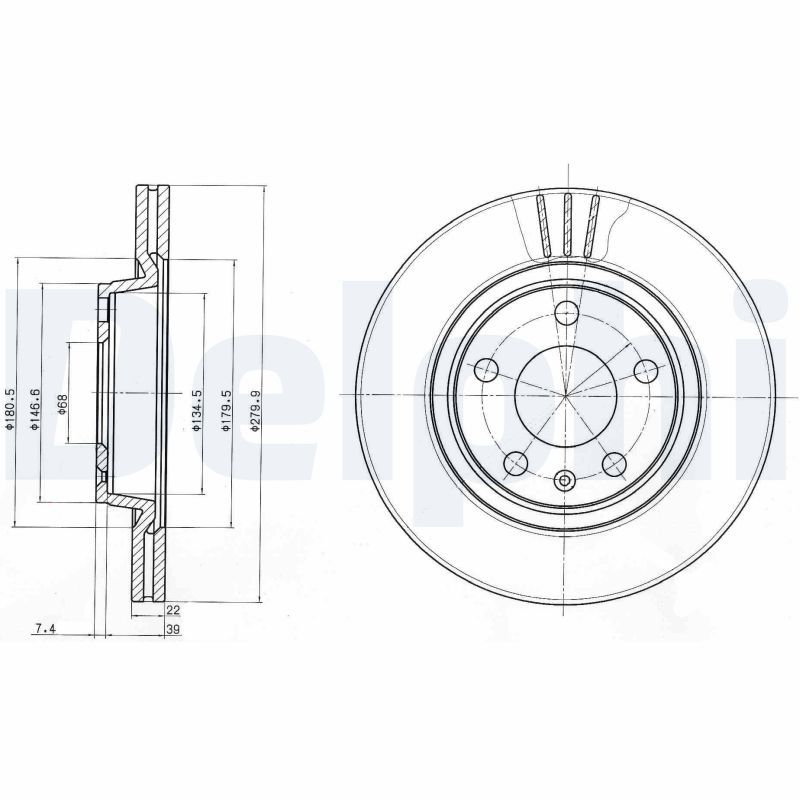 Tarcza hamulcowa DELPHI BG3198