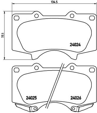 Zestaw klocków hamulcowych, hamulce tarczowe BREMBO P 83 066