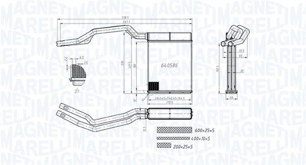 Wymiennik ciepła, ogrzewanie wnętrza MAGNETI MARELLI 350218453000