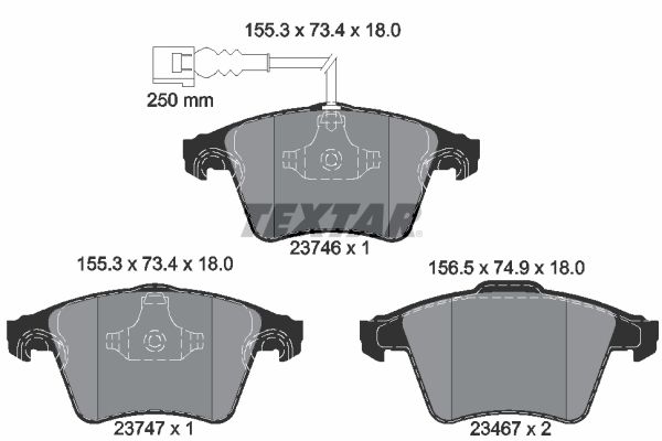 Zestaw klocków hamulcowych, hamulce tarczowe TEXTAR 2374601