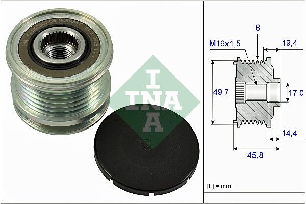 Alternator - sprzęgło jednokierunkowe INA 535016810