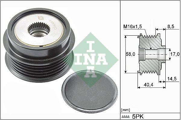 Alternator - sprzęgło jednokierunkowe INA 535 0280 10