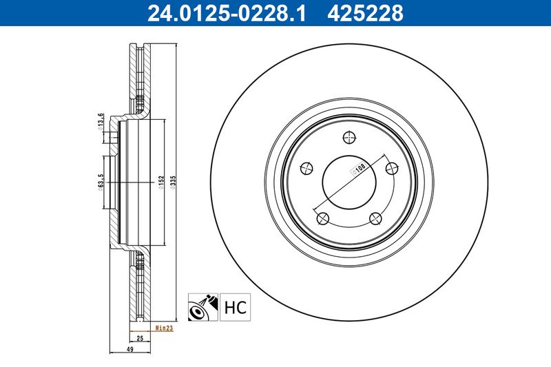 Tarcza hamulcowa Ate 24.0125-0228.1