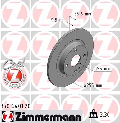 Tarcza hamulcowa ZIMMERMANN 370.4401.20