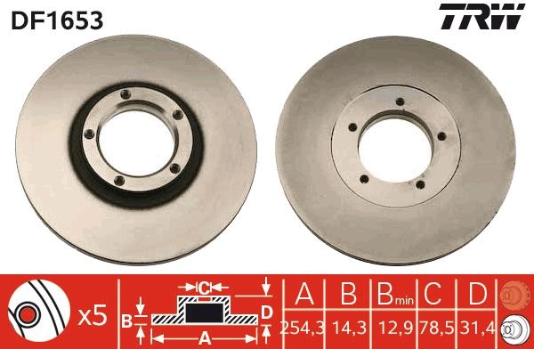 Tarcza hamulcowa TRW DF1653