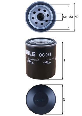Filtr oleju MAHLE OC981