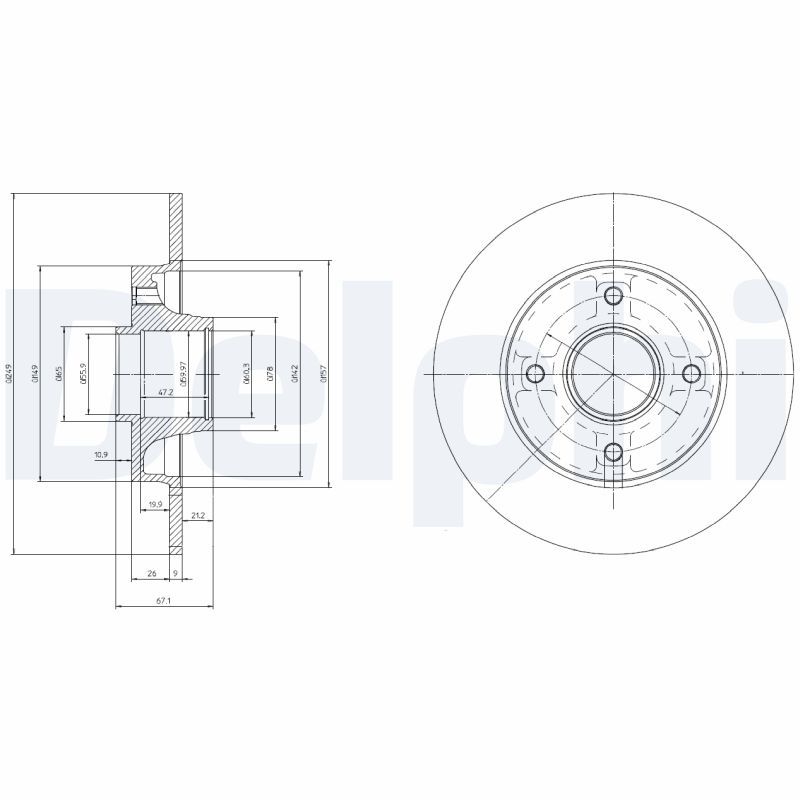 Tarcza hamulcowa DELPHI BG9021RS