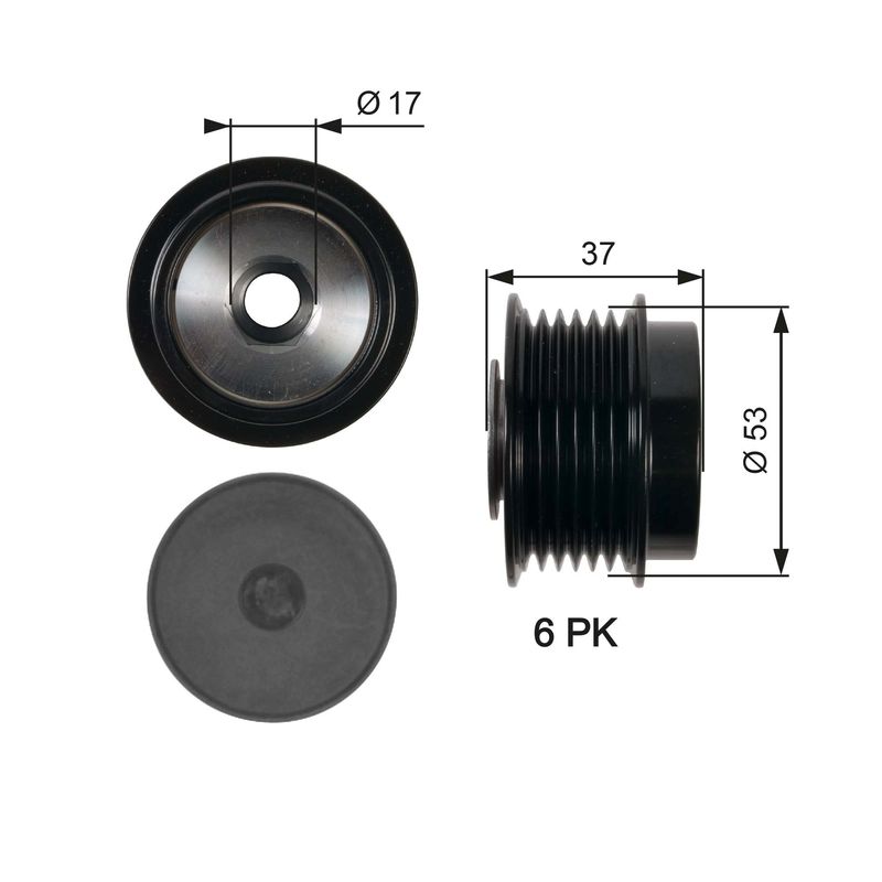 Alternator - sprzęgło jednokierunkowe GATES oap7015