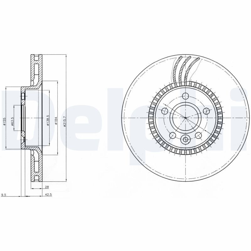 Tarcza hamulcowa DELPHI BG4123