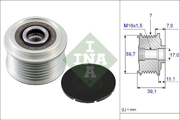 Alternator - sprzęgło jednokierunkowe INA 535005310
