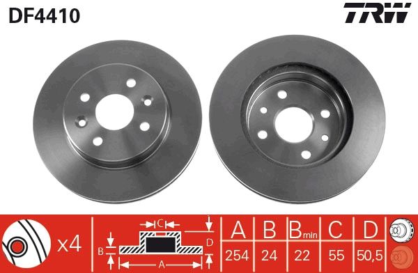 Tarcza hamulcowa TRW DF4410