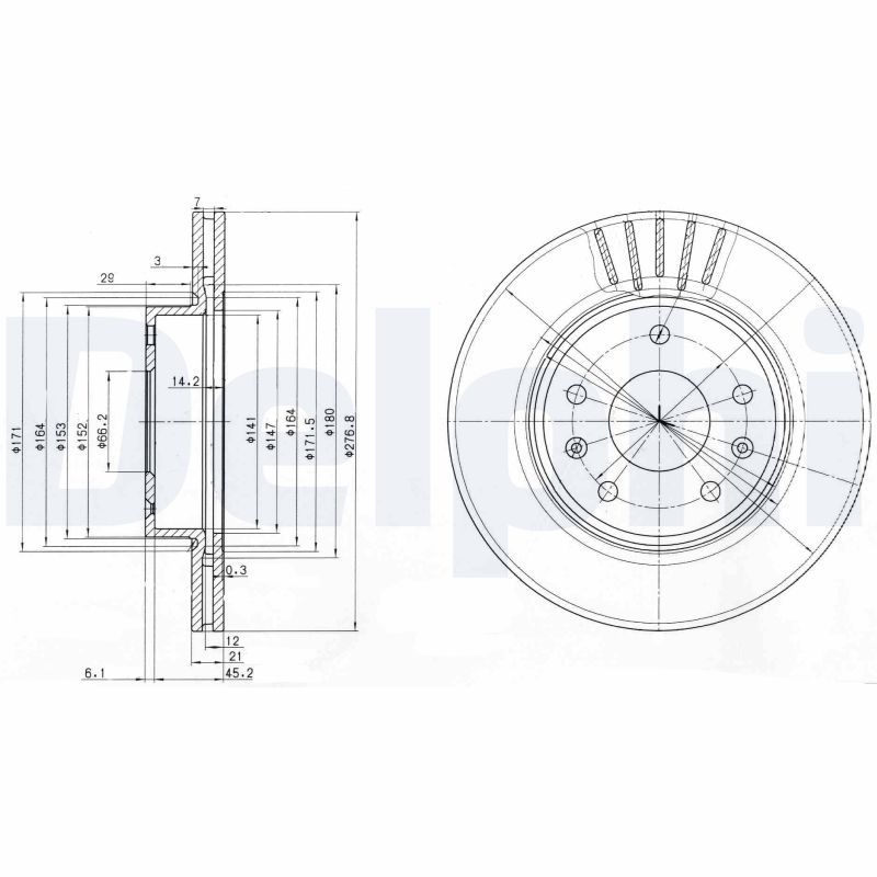Tarcza hamulcowa DELPHI BG3702C