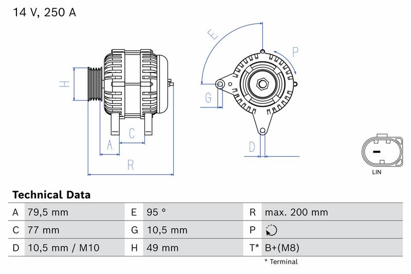 Alternator BOSCH 0 986 086 360